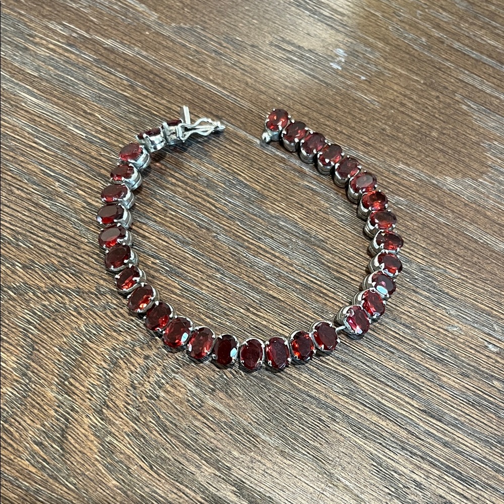 Elegant Red Gemstone Bracelet